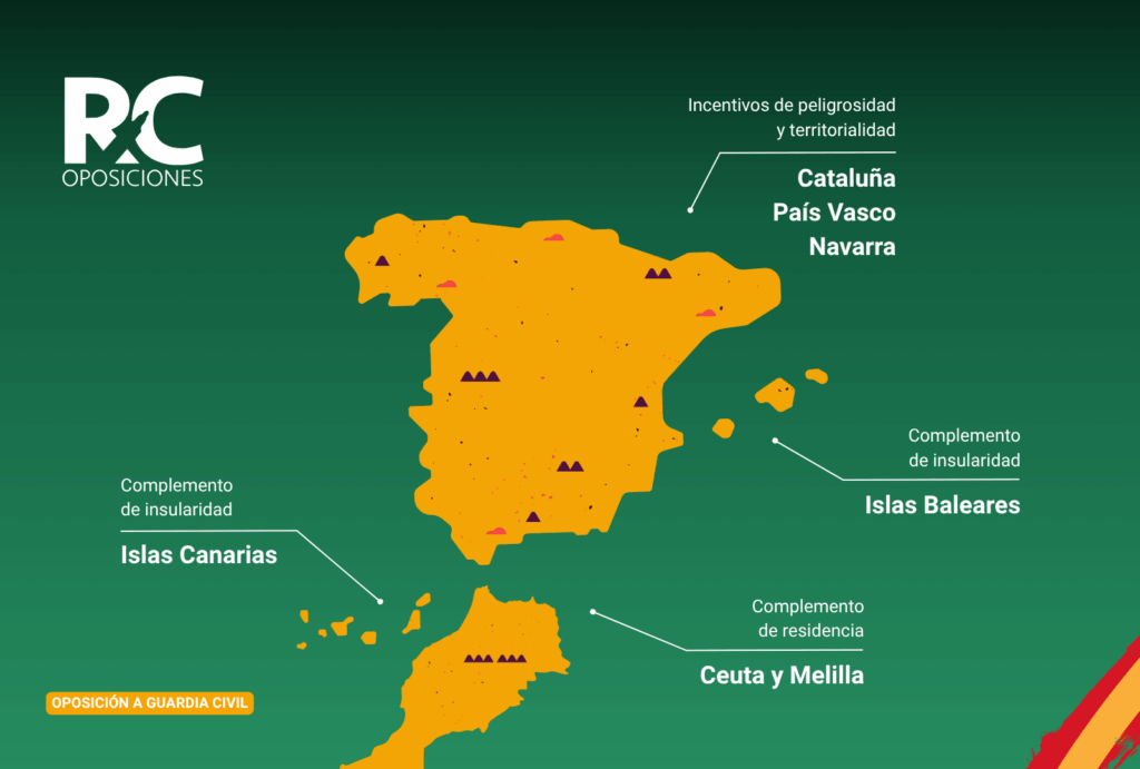 mapa sueldo guardia civil españa